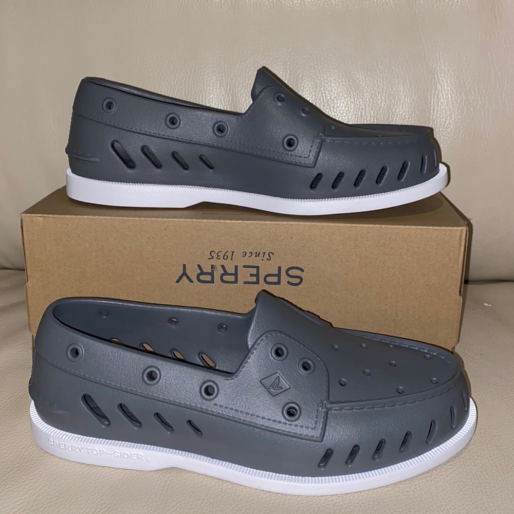 New men’s Sperry A/O Float grey slip on shoes
